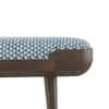Nuvo Solid Wood Upholstered Bench In Danish Walnut Finish and Indigo Crest Colour