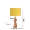 Devansh Yellow Cotton Table Lamp With  Wood Natural Base (7X18.25 Inches)-6