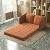 Kobi 2 Seater Fold Out Sofa Cum Bed in Burnt Orange Colour with topper
