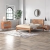 Mazi Solid Wood Queen Non Storage Bed in Grey Colour