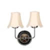 Devansh Dual Steel Metal  Wallmounted Lamp With Cotton Off-White Shade