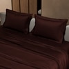Stoa Paris 300 TC Satin Bedsheet Double Bed with Pillow Covers in Hot Chocolate