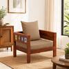 Rangrez Solid Wood 1 Seater Sofa in Honey Oak Finish in Brown Colour