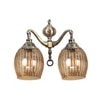 Devansh Metal Electric Wall Light in Antique gold Colour with Lavender Shade Count of 2 Lights