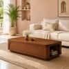 Bromley Sheesham Wood Chevron Coffee Table in Walnut Finish