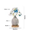 Devansh Conical Multi Cotton Shade Lamp With Wood & Mosaic Glass Base For Decoration/Office/Home/Gifting/Study For Decoration/Office/Home/Gifting/Study -(10X10X14.5) Inches -A