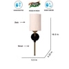 Devansh Metal Electric Wall Light in Black Colour with White Shade Count of 1 Light