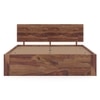 Kuba Solid Wood King Size Bed With Box Storage (Teak Finish)