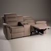 Silvana Two Seater Motorized Fabric Recliner in Taupe Beige Colour