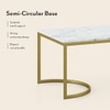Ivy Rectangular White Marble And Metal Coffee Table In Gold Finish