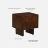 Fiora Solid Wood Bedside Table in Tobacco Finish