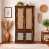 Akira Sheesham Wood Book Case Cum Crockery UnitIn Provincial Teak Finish