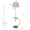 Jigger Metal Multiutility Shelf Floor Lamp With Beige Shade