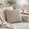Moss Knit Stone Cotton Knitted Decorative Cushion Cover 16 x 16 Inches