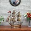 Desert Art Metal Handpainted Golden Ship Showpiece