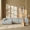 Elegantedge Wood Right Aligned 3-Seater With Upholstery Non Storage Sofa In Grey Colour