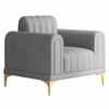 Josbert Velvet 1 Seater Sofa In Grey Colour