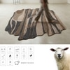 Handmade Wool Shaped Rug Modern Abstract Brown Charcoal 8 x 10 Feet Carpet