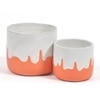 Playful Orange Concrete Planters -Set of 2