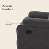 Lebowski Fabric Two Seater Manual Recliner in Smoke Fabric Colour