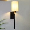 Devansh Metal Electric Wall Light in Black Colour with Off-white Shade Count of 1 Light