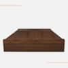 Morvix Wood Queen Bed With Box Storage Base Platform Columbian Walnut Brown