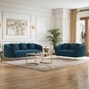 Amora 3 Seater Fabric Sofa In Night Blue Velvet Colour