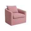Oxford Boucle Fabric Lounge Chair in Pink Colour