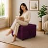 Doe Buck Tufted Storage Ottoman Bench in Purple Colour Fabric