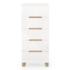 Oslo High Gloss Tall Chest Of Five Drawers Finish - white