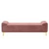 Arvia Velvet 2 Seater Ottoman Bench in Peach Color