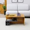 Hexa Engineered Wood Coffee Table With Storage In Giant Wood And Slate Grey