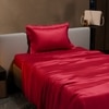 Stoa Paris 300 TC Satin Bedsheet Single Bed with Pillow Covers in Flirty Red