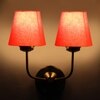 Devansh Metal Electric Wall Light in Gold Colour with Beige Shade Count of 2 Lights