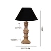 Devansh Black Cotton Table Lamp With  Wood Natural Base (10X18 Inches)-28