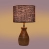 Devansh Brown  Jute Table Lamp With Wood Natural Base (7X13 Inches)-18