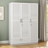 Bennis Engineered Wood 3 Door Wardrobe Without Mirror in White Finish
