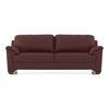 Farina 3 Seater Half Leather Sofa In Bordeaux Italian Leather
