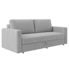 Alfon 3 Seater Velvet Pull Out Sofa Cum Bed with Storage In Grey