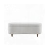 Leroj  Boucle 2 Seater Ottoman Bench with Storage  in White Color