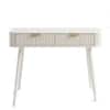 Selin Solid Mango Wood Storage Dressing Table Warm White