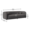 Zenol Boucle Fabric 3 Seater Sofa In  Dark Grey