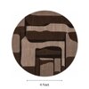 Handmade Round Wool Rug Modern Abstract Mocha Brown 4 Feet Carpet