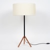 Mizuko Matte Black And Copper Table Lamp With White Cotton Shade
