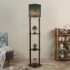 Willow Green Cotton Floor Lamp with Solid Wood