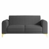 Veniza Velvet 2 Seater Sofa In Dark Grey Colour