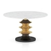 Mira Banswara Marble And Metal Coffee Table In Glossy Gold Finish