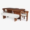 Attica Solid Wood Dining Table with Six Chairs in White Colour