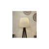 Julius Wooden Floor Lamp with Brown Base and Jute Fabric Lampshade