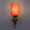 Devansh Metal Electric Wall Light in Antique Gold Colour with Orange Shade Count of 1 Light